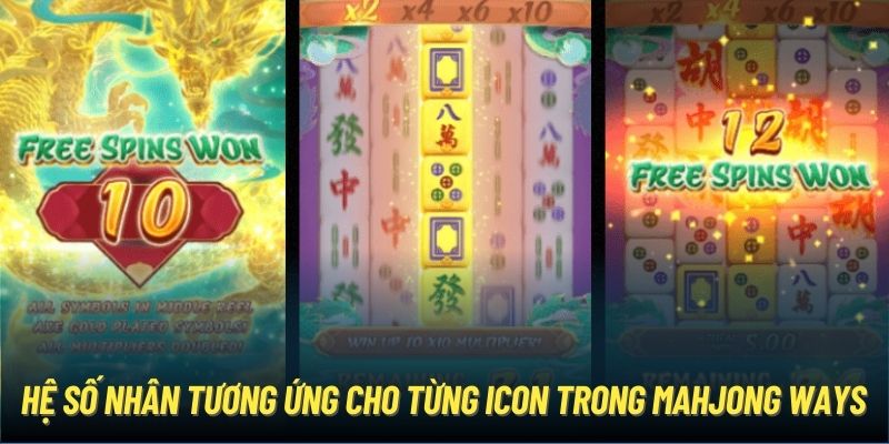 Hệ số nhân tương ứng cho từng icon trong Mahjong Ways